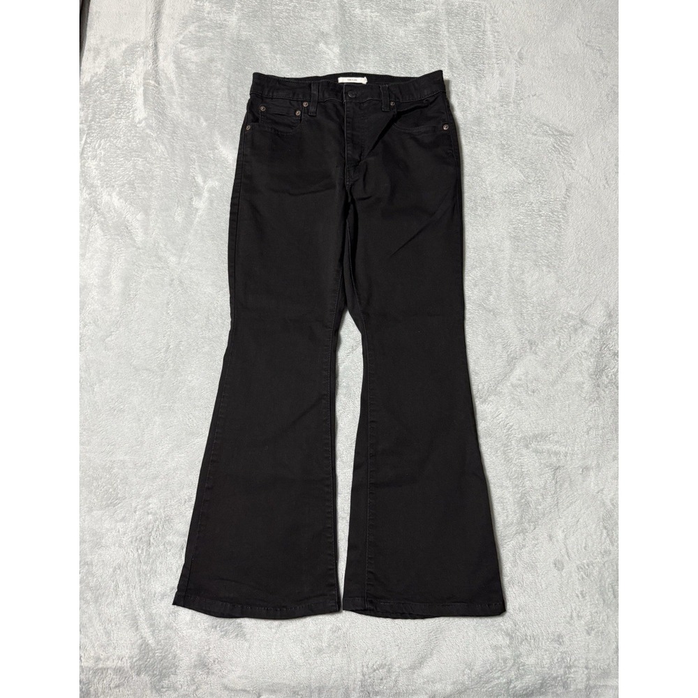 Levis 726 Flare Jeans Womens 28 Black High Rise Dark Wash Stretch‎ Boho 28x27